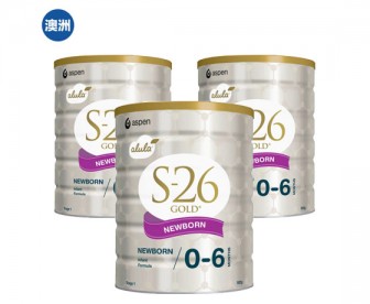 【澳洲直邮包邮】Alula 爱羽乐 S-26金装奶粉1段 3罐/箱（0-6个月新生儿适用）